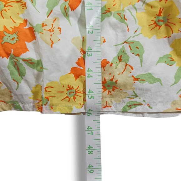 NWT Faithfull the Brand Loucetta Floral Print Midi Dress Sz. 12 White Yellow - Picture 12 of 15